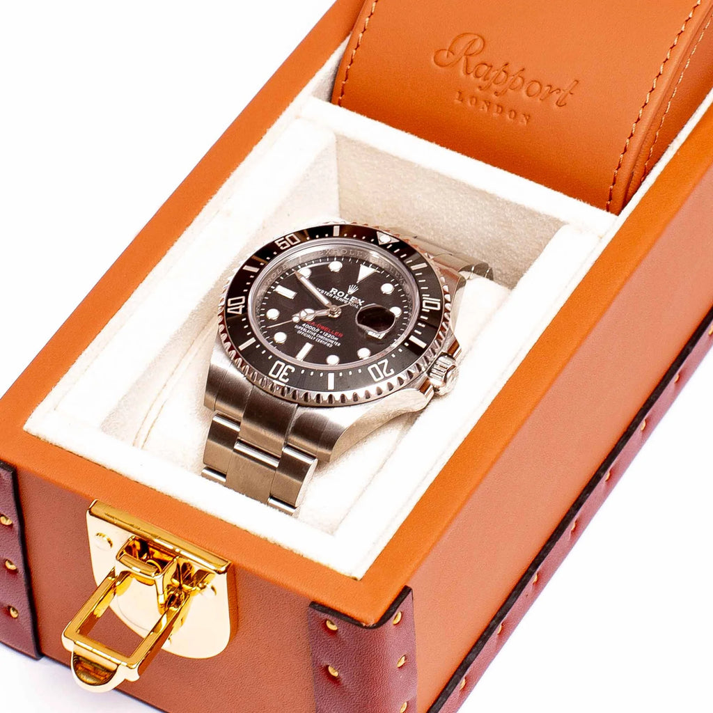 Kensington Two Watch Box Tan Watch Winder Station