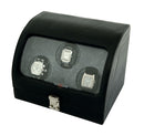 Eilux Triple Automatic Watch Winder - Black Leather