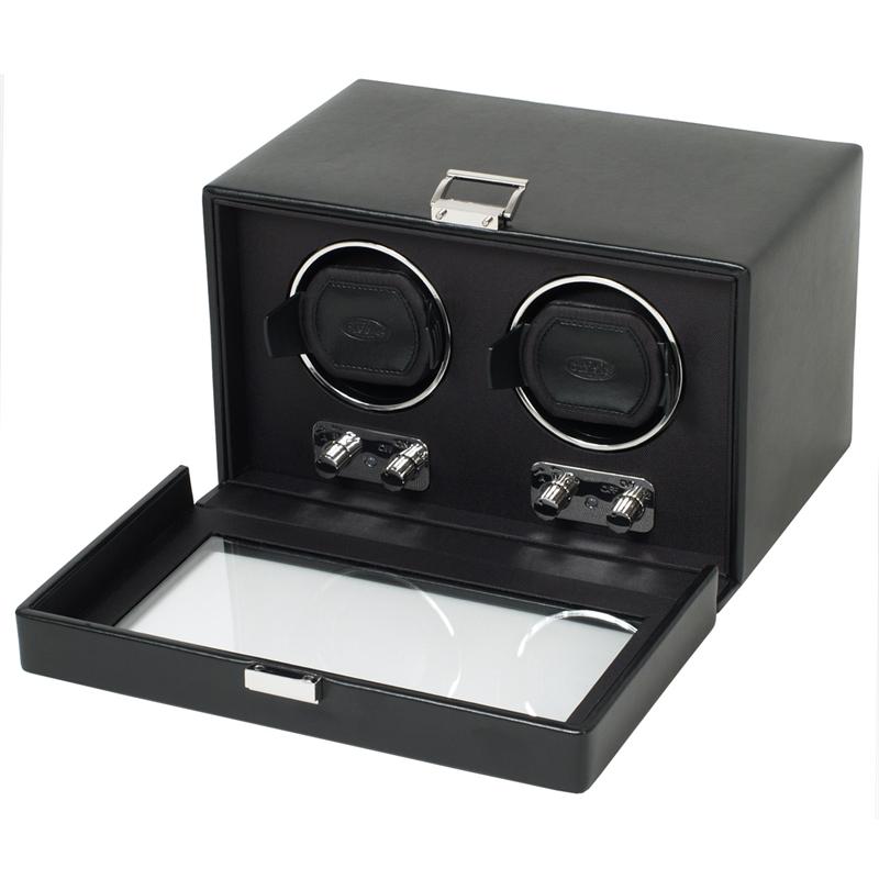 WOLF Heritage Double Watch Winder with Cover Watch Winder Station