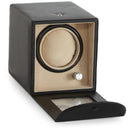 Diplomat Single Watch Winder w/ Smart Program - Black Leather