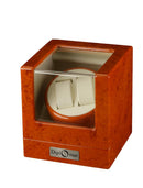 Diplomat Estate Burlwood Dual Watch Winder with Cream Leather Interior