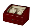 Diplomat Estate Cherry Wood Quad Watch Winder with Cream Leather Interior