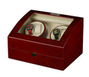 Diplomat Estate Cherry Wood Quad Watch Winder with Cream Leather Interior