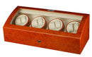 Diplomat Estate Burlwood Eight Watch Winder with Cream Leather Interior