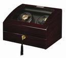 Diplomat Gothica Ebony Wood Quad Watch Winder with Black Leather Interior