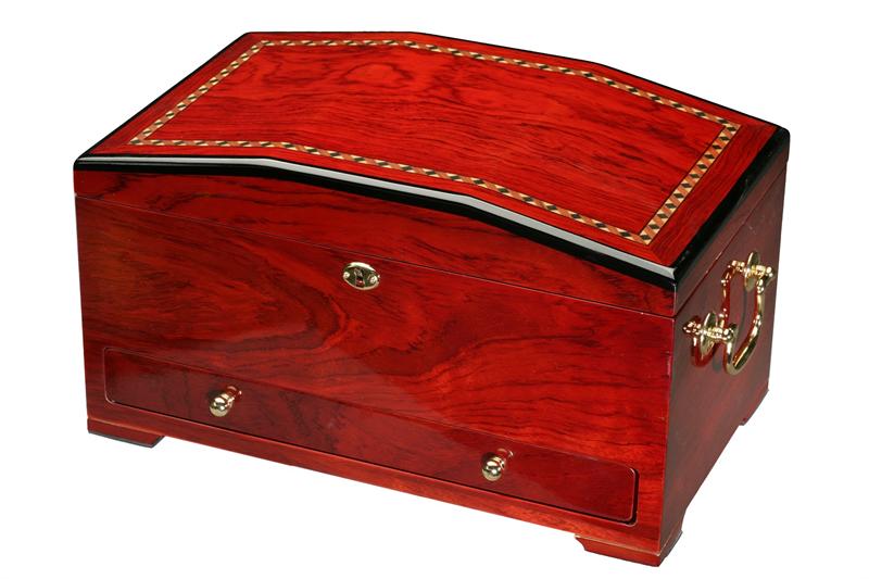 Diplomat Exquisite Teak Wood Finish Jewelry Chest with 1 Drawer