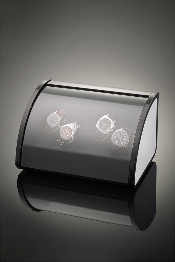 Elma Motion Style IV Quad Watch Winder - High Gloss Black/Aluminum