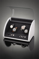 Elma Motion Style IV Quad Watch Winder - High Gloss White/White Leather