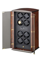 Elma Motion Corona 8 Watches Watch winder - Burl Wood Piano Finish/Glass Doors