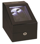 Diplomat Phantom LED Lit Black Wood Finish Double Watch Winder