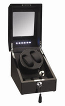 Diplomat Phantom LED Lit Black Wood Finish Double Watch Winder