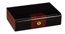 Diplomat Black Wood Finish Ten Watch Storage Case with Teak Wood Finish Accents and Soft Cream Leatherette Interior