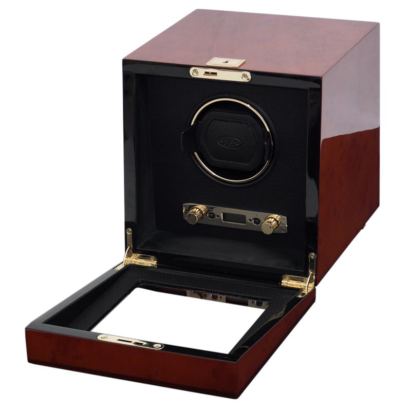 WOLF Savoy Single Watch Winder Burlwood Watch Winder Station