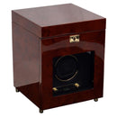 WOLF Savoy Single Watch Winder with Storage - Burlwood