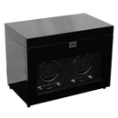 WOLF Savoy Double Watch Winder with Storage - Black