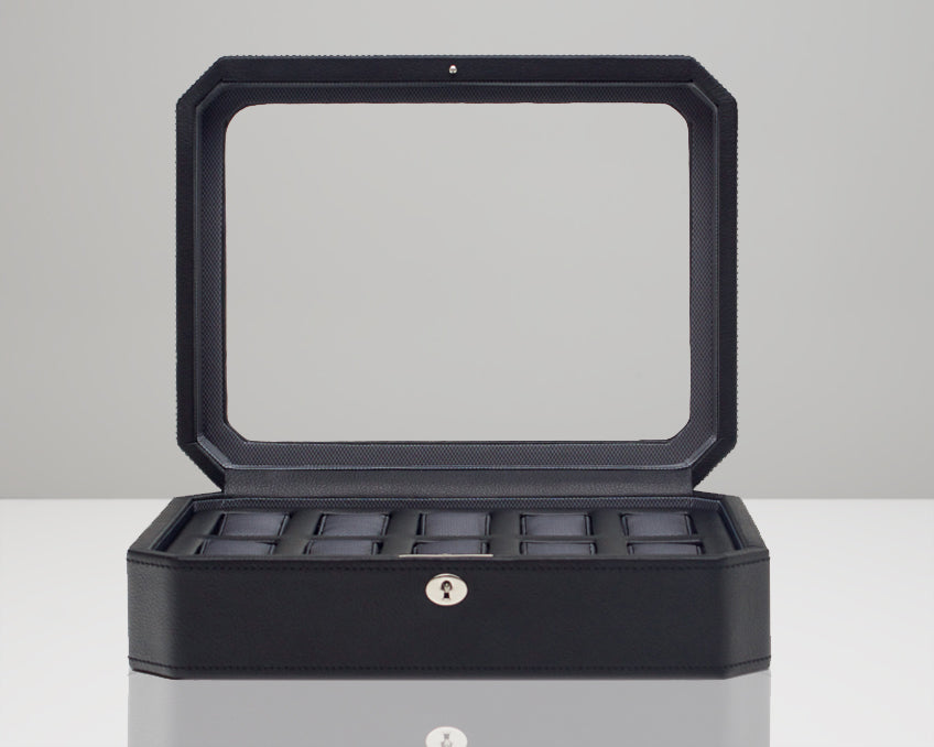 Wolf Windsor 10 Piece Watch Box Black