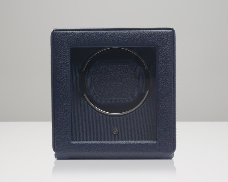 WOLF Single Cub Watch Winder with Cover - Navy
