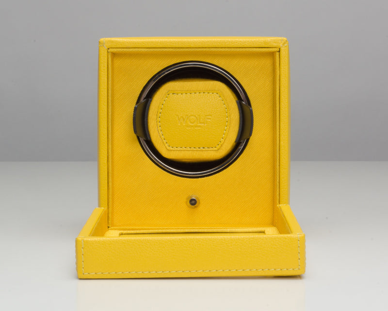 WOLF Single Cub Watch Winder with Cover - Yellow