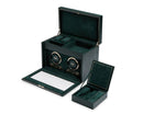 WOLF British Racing Double Watch Winder with Storage - Green