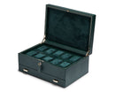 WOLF British Racing 10 Piece Watch Box with Storage - Green