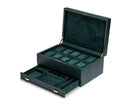WOLF British Racing 10 Piece Watch Box with Storage - Green