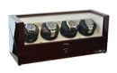 Pangaea Q360 Quad Automatic Four Watch Winder- Mahogany