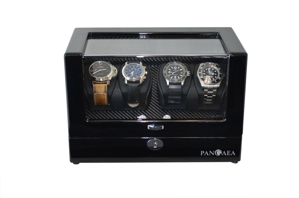 Pangaea Q350 Quad Automatic Watch Winder with LED Lights Black