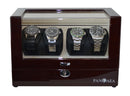 Pangaea Q350 Quad Automatic Watch Winder with LED Lights - Mahogany