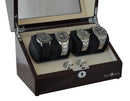 Pangaea Q350 Quad Automatic Watch Winder with LED Lights - Mahogany