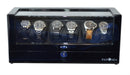 Pangaea Q630 Automatic Six Watch Winder with LED Light- Black