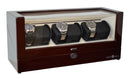 Pangaea Q630 Automatic Six Watch Winder with LED Light- Mahogany