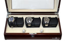 Pangaea Q630 Automatic Six Watch Winder with LED Light- Mahogany