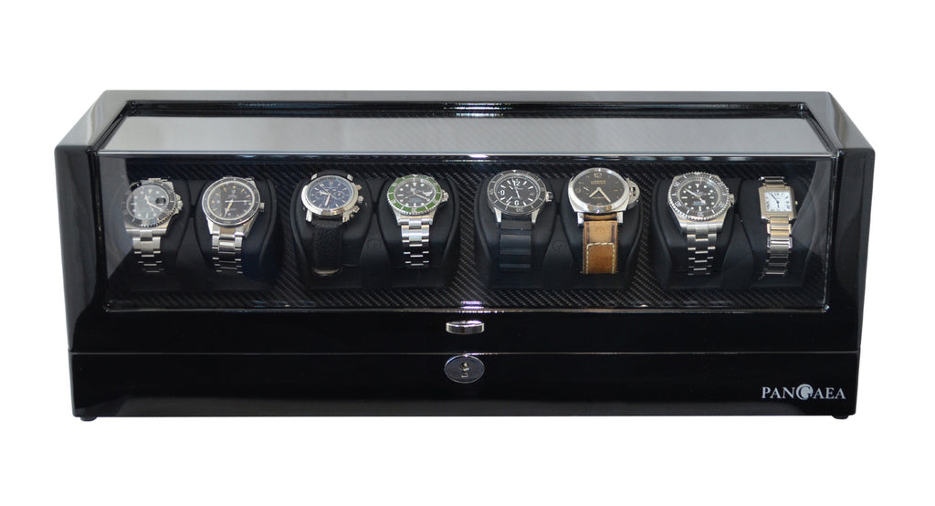 Pangaea Q840 Automatic Eight Watch Winder with LED Light (Black