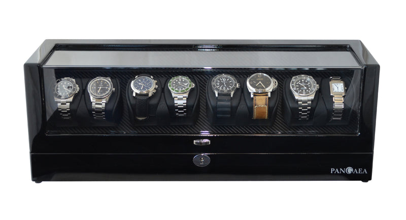 Pangaea Q840 Automatic Eight Watch Winder with LED Light (Black)