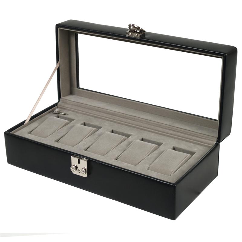 Amazon.com: WOLF Windsor 5-Piece Watch Box, Black - Features