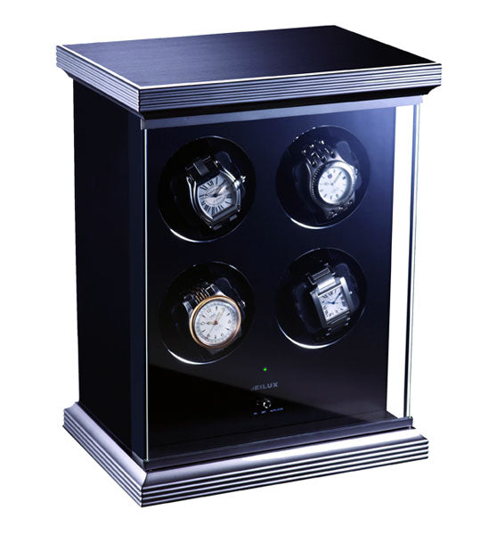 Eilux Quad Automatic Watch Winder Tower Black Watch Winder Station