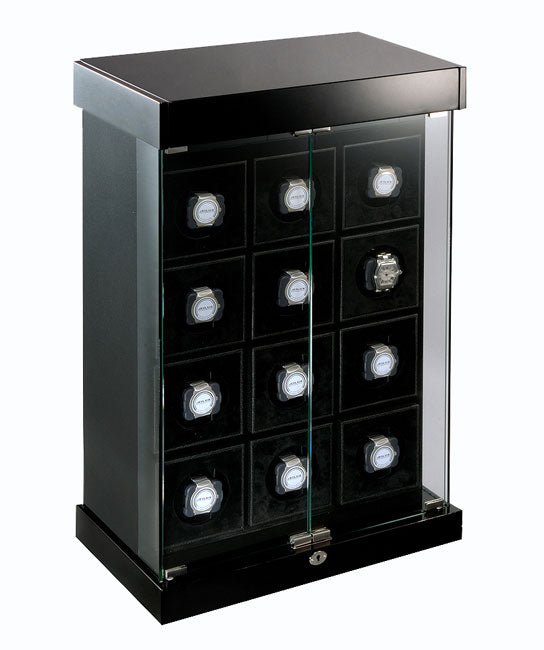 Eilux Twelve Watch Winder Tower Piano Black Watch Winder Station