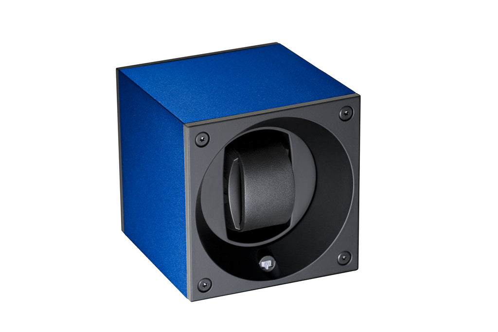 Swiss Kubik Masterbox Single Aluminum Watch Winder Navy Blue