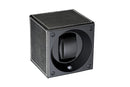 Swiss Kubik Single Watch Winder - Black Leather with White Stitches