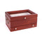 The CAPTAIN - Ten Watch Glass Top Storage Chest- Solid Cherry Wood (Made in USA)
