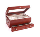 The CAPTAIN - Ten Watch Glass Top Storage Chest- Solid Cherry Wood (Made in USA)