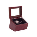 The Brigadier Glass-Topped Mahogany Solid Wood Single Watch Winder (Made in USA)