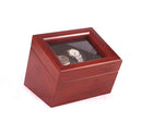 The Admiral Glass-Topped Cherry Solid Wood Double Watch Winder (Made in USA)