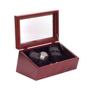 The Commodore; Glass-Topped Mahogany Solid Wood Quad Watch Winder (Made in USA)