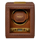 WOLF Brogue Single Watch Winder - Burnished Brown