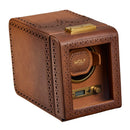 WOLF Brogue Single Watch Winder - Burnished Brown