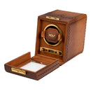 WOLF Brogue Single Watch Winder - Burnished Brown
