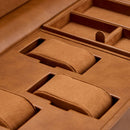 WOLF Brogue Double Watch Winder with Storage - Burnished Brown