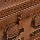 WOLF Brogue Double Watch Winder with Storage - Burnished Brown