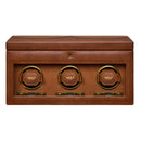 WOLF Brogue Triple Watch Winder with Storage - Burnished Brown